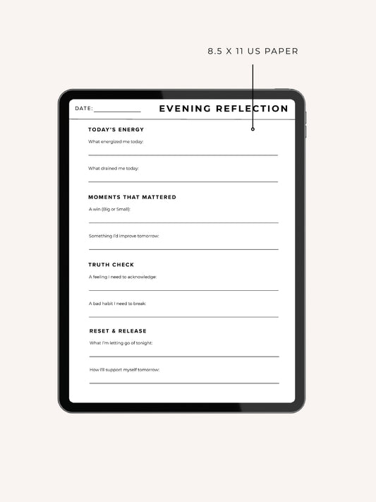 Evening Reflection Sheet